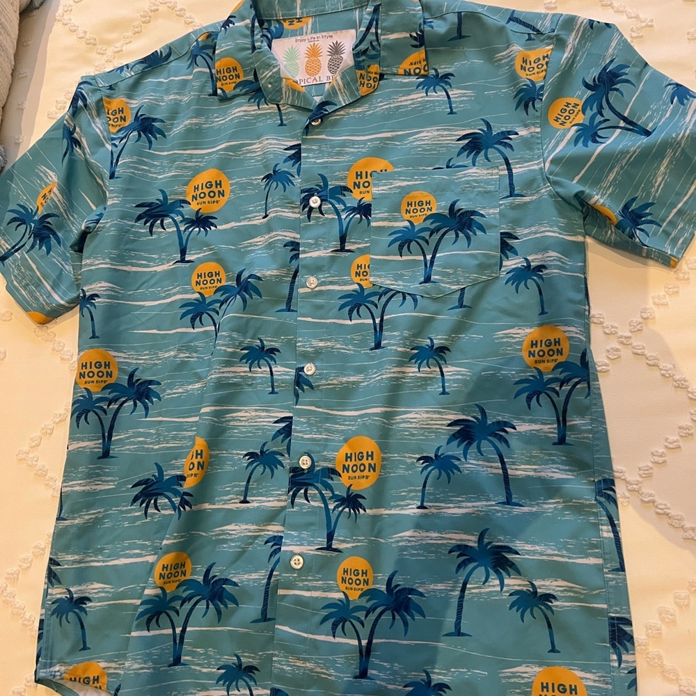 Men's Tropical Bros High Noon Print Shirt - Blue